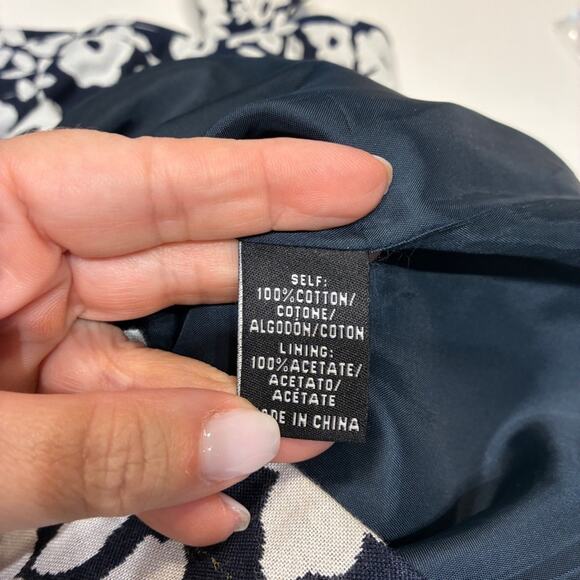 Tibi Navy and White Floral Halter Mini Dress - Picture 6 of 11